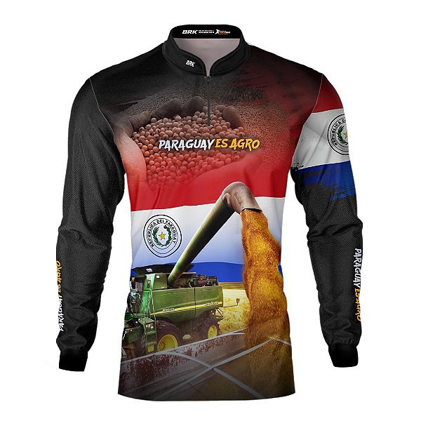 Camisa Agro Brk Colheitadeira Soja Paraguay Es Agro com Proteção Solar UV50+