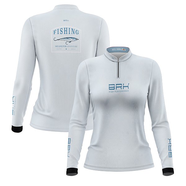 Camisa de Pesca Feminina Brk We Live for Adventure Isca com Proteção Solar UV50+