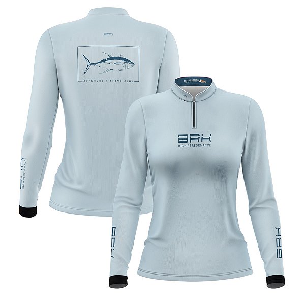 Camisa de Pesca Feminina Brk Offshore Fishing Club Atum 1 com Proteção Solar UV50+