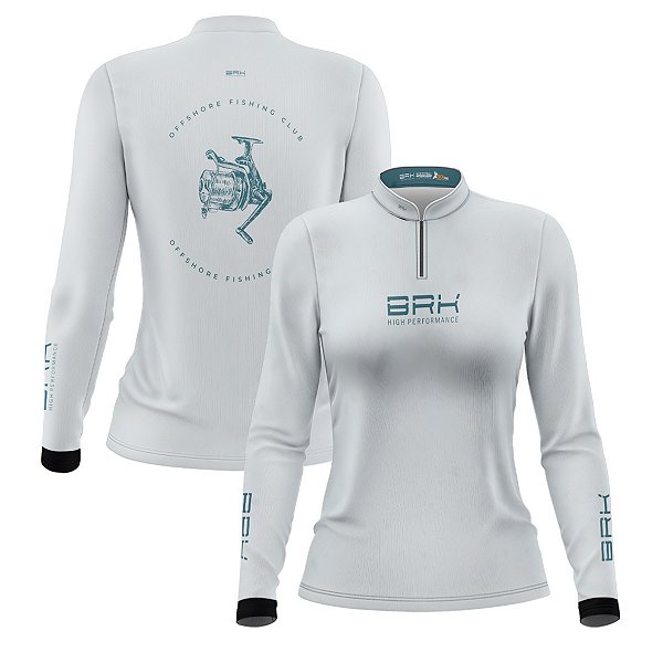 Camisa de Pesca Feminina Brk Offshore Fishing Club Molinete com Proteção Solar UV50+