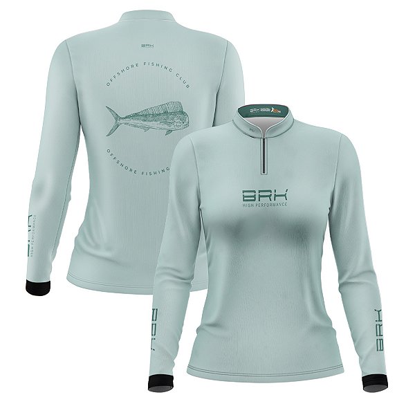 Camisa de Pesca Feminina Brk Offshore Fishing Club Mahi Mahi com Proteção Solar UV50+