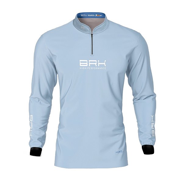 Camisa de Pesca Brk Cavala Mapa Náutico Azul Claro com Proteção Solar UV50+