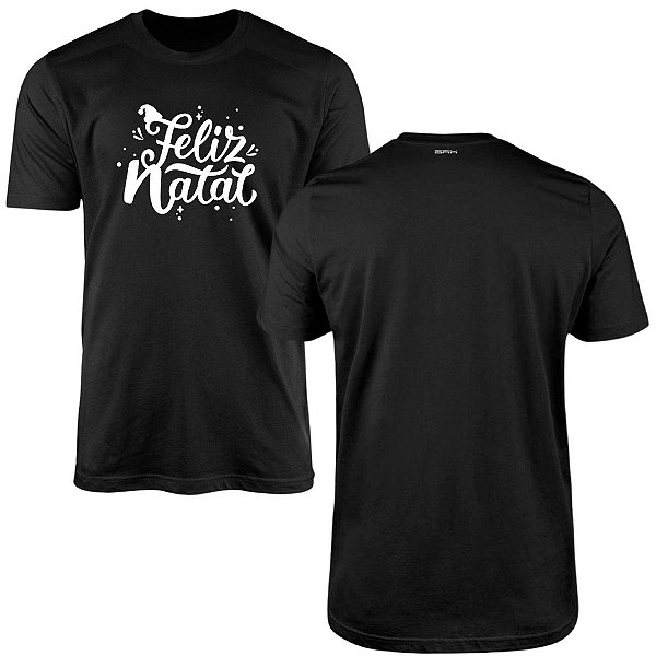 Camisa Natal Brk Feliz Natal Chapéu Papai Noel com Algodão Premium