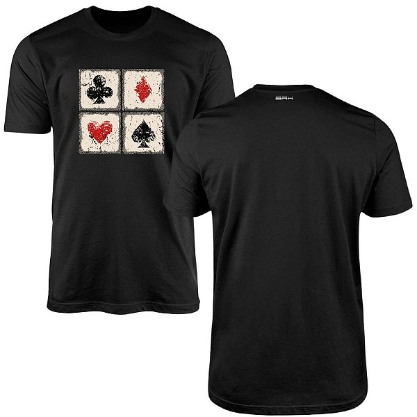 Camiseta Brk Baralho Naipes com Algodão Premium