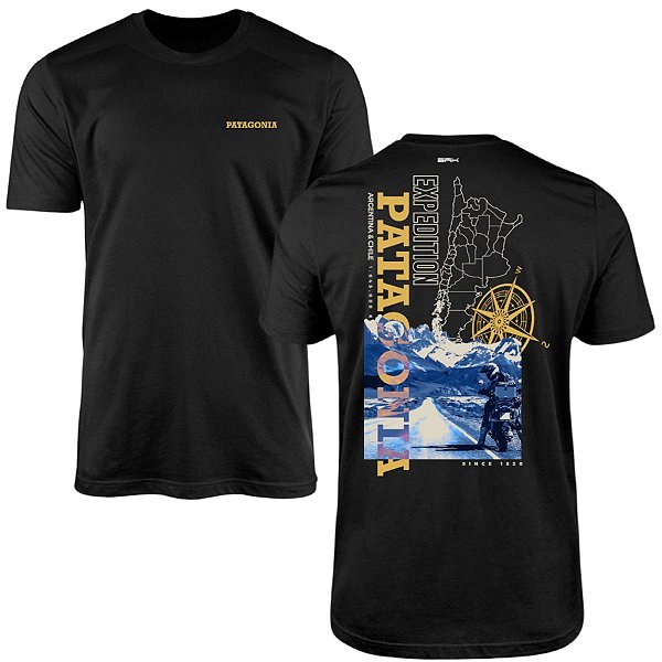 Camiseta Motociclismo Brk Expedição Patagônia Extremo Sul com Algodão Premium