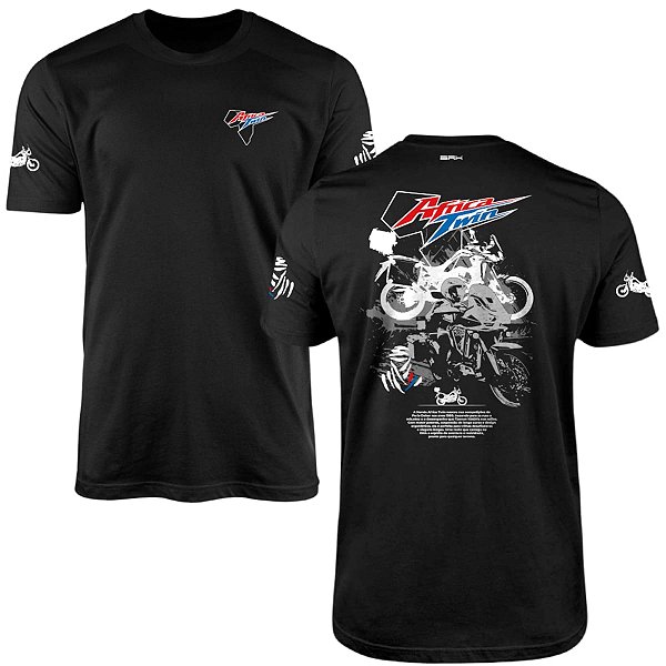Camiseta Motociclismo Brk Africa Twin Aventura em Duas Rodas com Algodão Premium