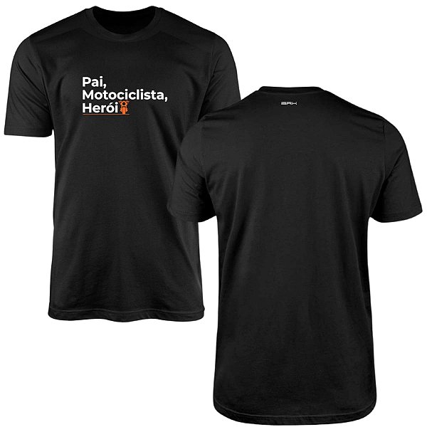 Camiseta Motociclismo Brk Pais Que São Heróis Sobre Rodas com Algodão Premium