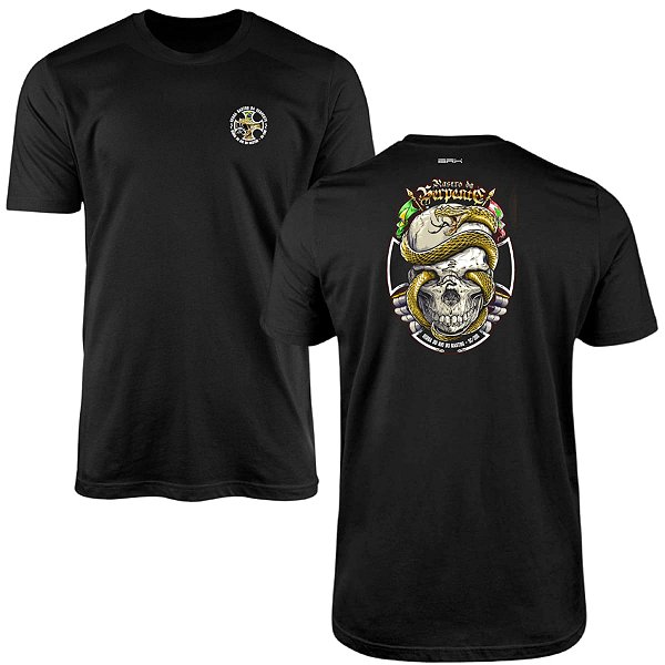 Camiseta Motociclismo Brk Expedição Rastro da Serpente Caveira com Algodão Premium