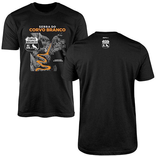 Camiseta Motociclismo Brk Expedição Serra do Corvo Branco sobre Rodas com Algodão Premium