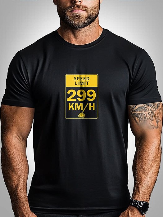 Camiseta Motociclismo Brk Speed Limit 299KM/H com Algodão Premium