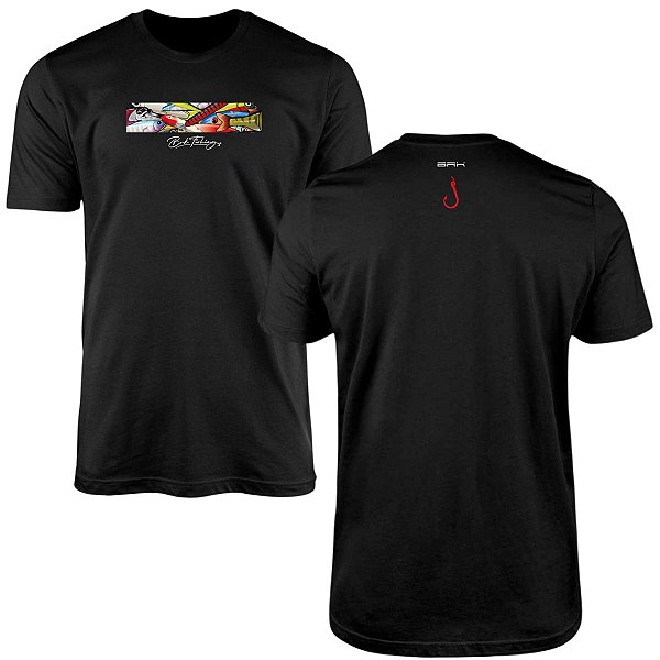 Camiseta de Pesca Brk Fishing Iscas Artificiais Vibrantes com Algodão Premium