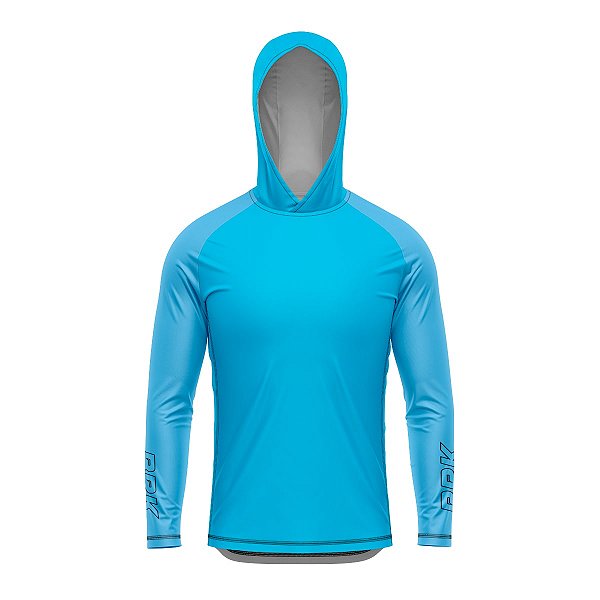 Camisa de Pesca com Capuz Brk Clean Azul Claro com Proteção UV50+