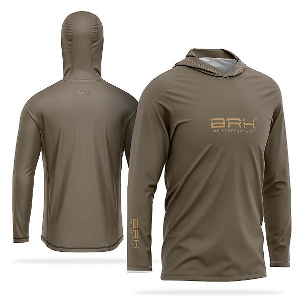Camisa de Pesca com Capuz Brk Sport Gear Com Proteção Solar UV50+