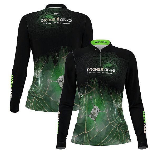 Camisa Agro Feminina Brk Pulverização Mapeamento com Proteção Solar UV50+