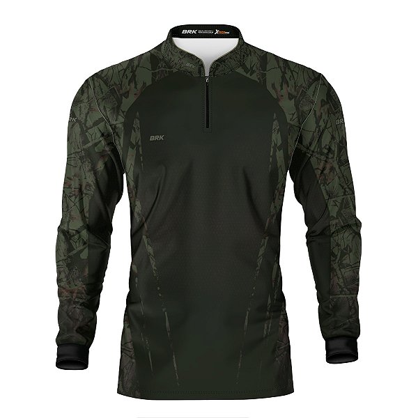 Camisa Agro Brk Camuflada Verde Militar com Proteção Solar UV50+