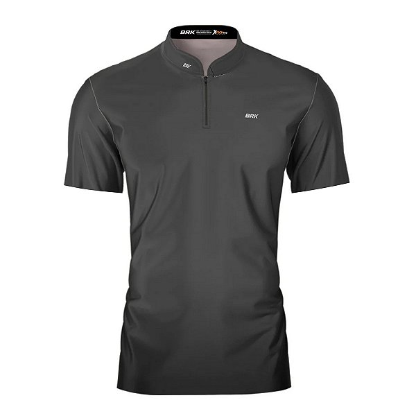 Camisa Manga Curta Agro Brk Cinza Básica com Proteção Solar UV50+