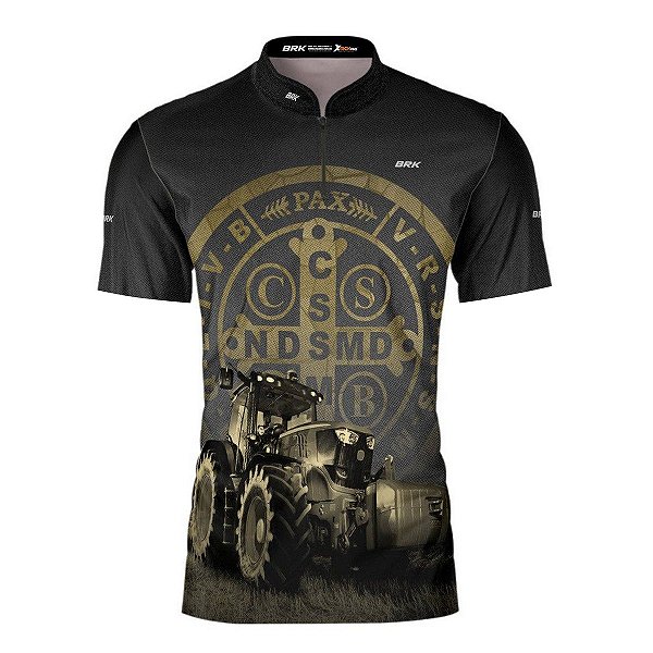 Camisa Manga Curta Agro Brk Medalhão São Bento com Proteção Solar UV50+