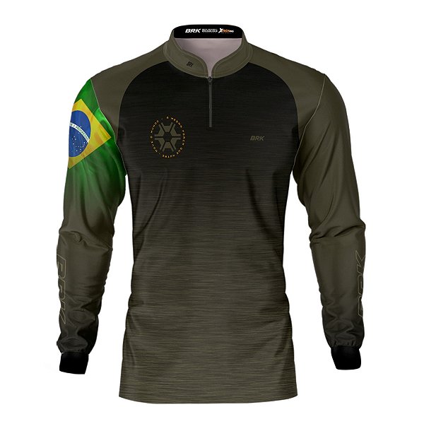 Camisa Agro Brk Agronomia Bandeira do Brasil com Proteção Solar UV50+