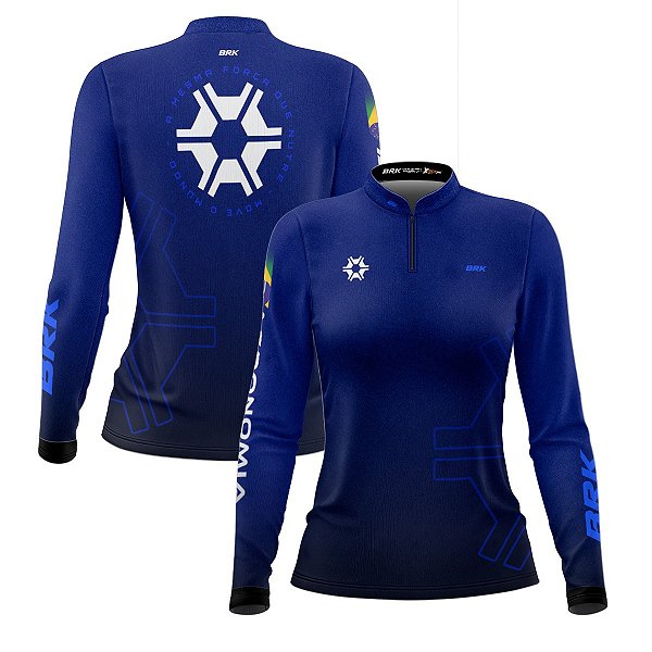 Camisa Agro Feminina Brk Agronomia Azul com Proteção Solar UV50+