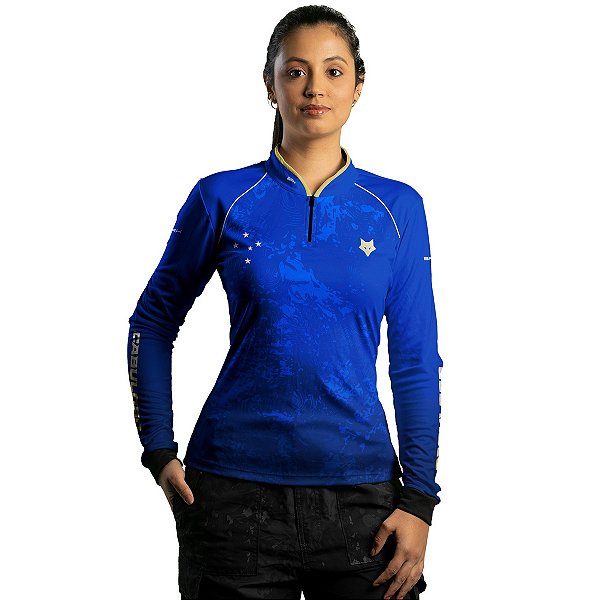 Camisa de Pesca Feminina Brk Cruzeiro com Proteção UV50+