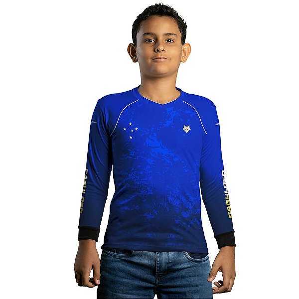 Camisa de Pesca Infantil Brk Cruzeiro com Proteção UV50+
