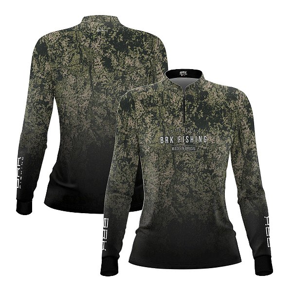 Camisa de Pesca Feminina Brk Camo Fishing com Proteção UV50+