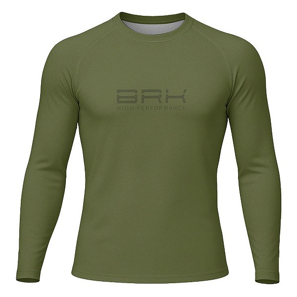 Camisa Raglan Brk Clean Verde Militar com Proteção Solar UV50+