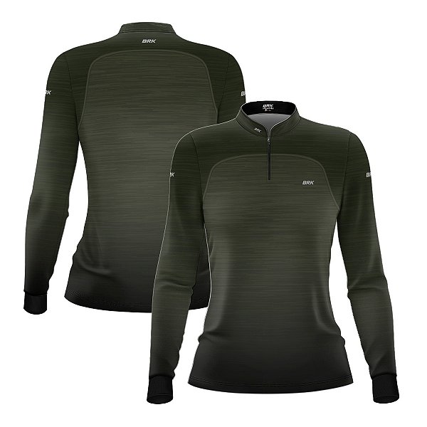 Camisa Feminina Brk Mescla Verde com Proteção Solar UV50+
