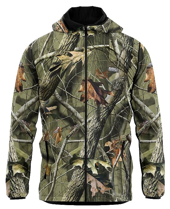 Jaqueta Corta Vento Impermeável Brk Camuflada Real Tree com UV50+