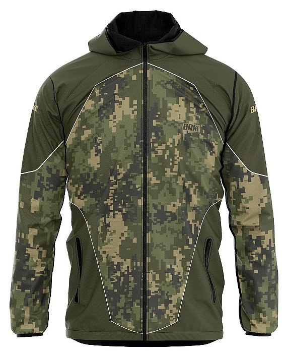 Jaqueta Corta Vento Impermeável Brk Pixel Army com UV50+