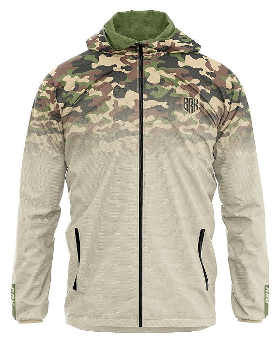 Jaqueta Corta Vento Brk Repelente à Água - Camuflado Bege