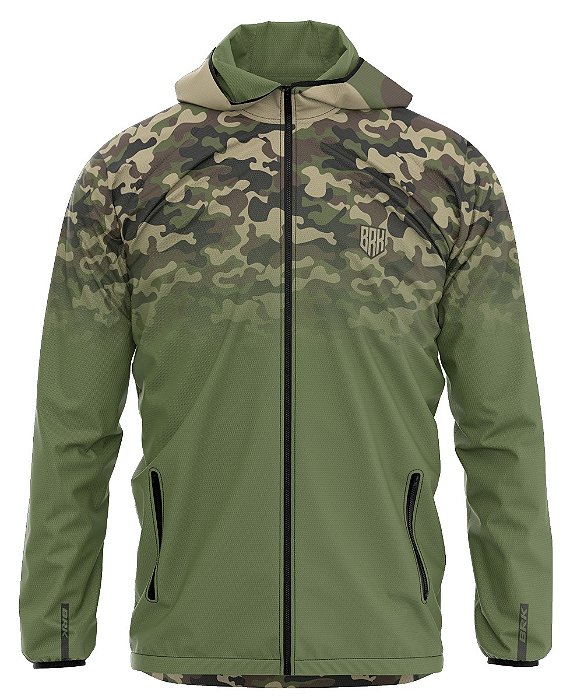 Jaqueta Corta Vento Brk Repelente à Água - Camuflado Verde Cargo