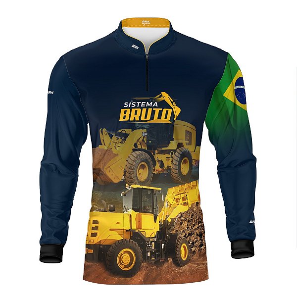 Camisa Máquina Pesada Brk Pá Carregadeira Wheel Loader com Proteção UV50+