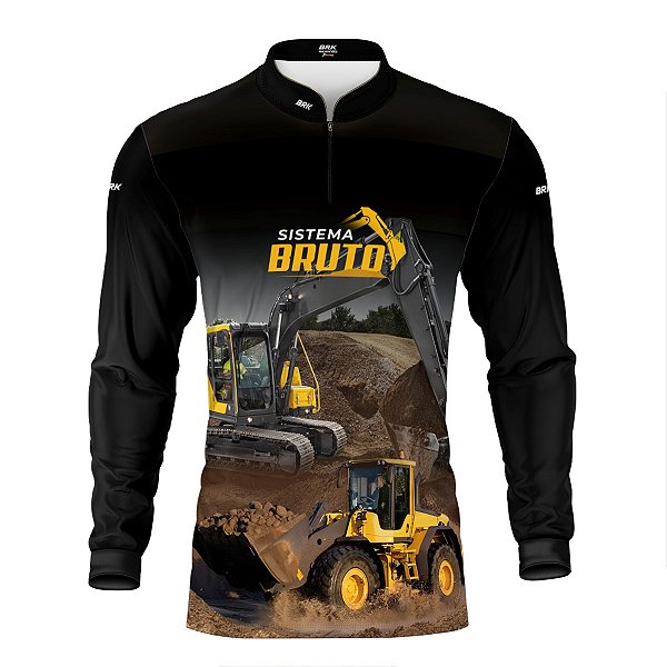 Camisa Máquina Pesada Brk Amarela Terraplanagem com Proteção UV50+