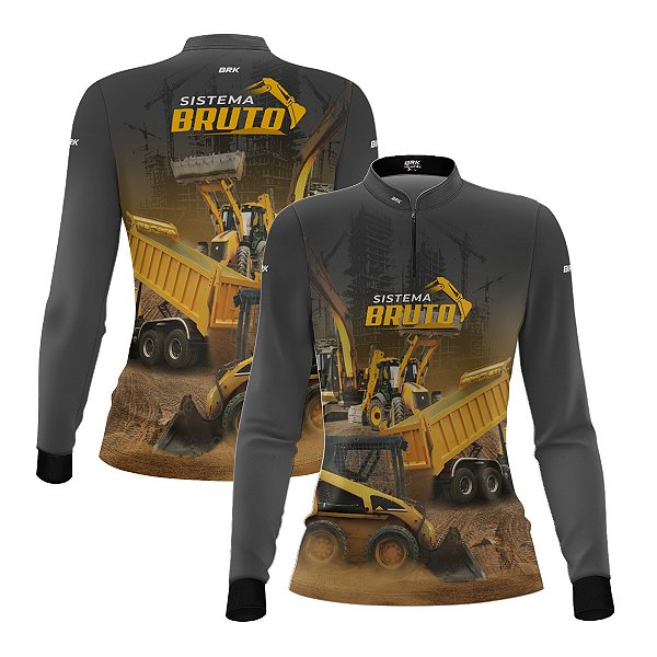 Camisa Máquina Pesada Feminina Brk Bobcat Construção Civil com Proteção UV50+