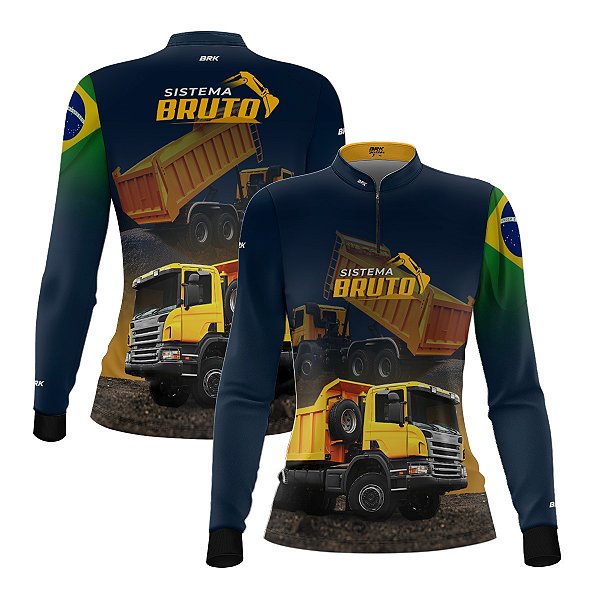 Camisa Máquina Pesada Feminina Brk Caminhão Basculante com Proteção UV50+