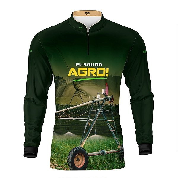 Camisa Agro Brk Eu Sou do Agro Irrigação Verde com Proteção UV50+