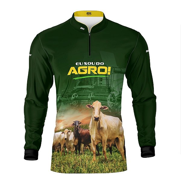Camisa Agro Brk Eu Sou do Agro Pecuária Verde com Proteção UV50+
