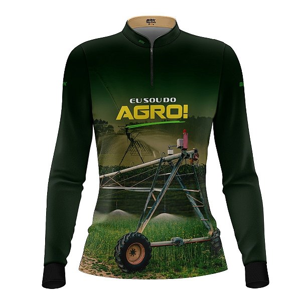 Camisa Feminina Brk Eu Sou do Agro Irrigação Verde com Proteção UV50+