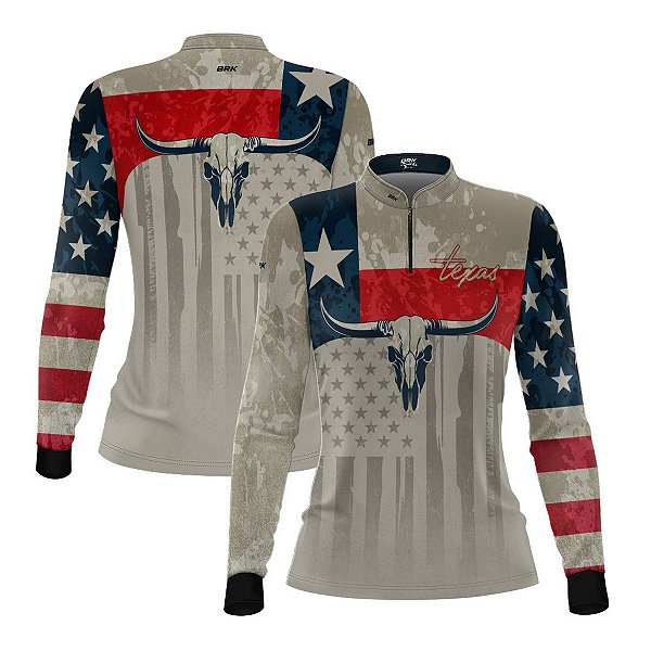 Camisa Agro Feminina Brk Texas Longhorn com Proteção UV50+