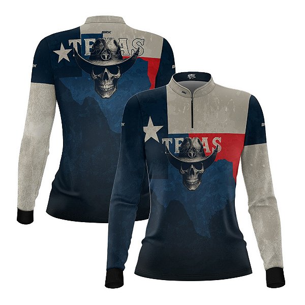 Camisa Agro Feminina Brk Skull Texas com Proteção UV50+