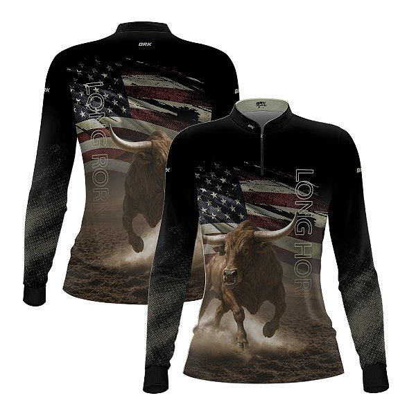 Camisa Agro Feminina Brk Touro Longhorn com Proteção UV50+