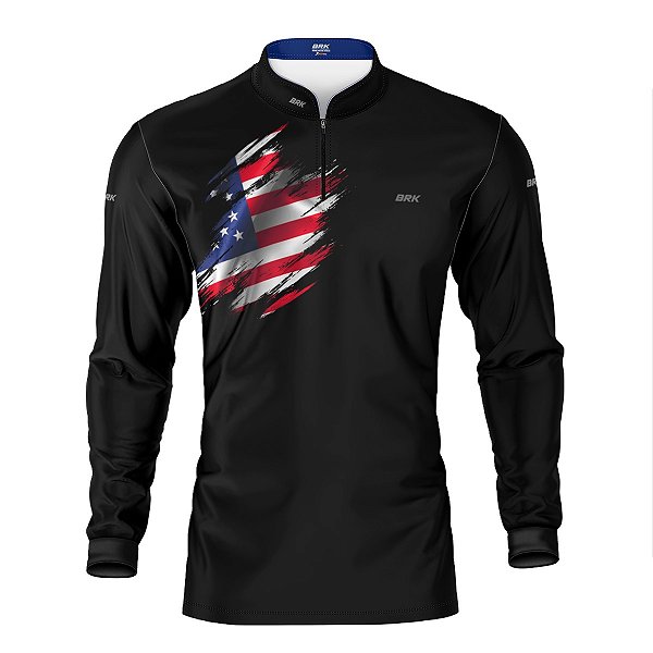 Camisa Brk Clean Bandeira EUA com Proteção UV50+