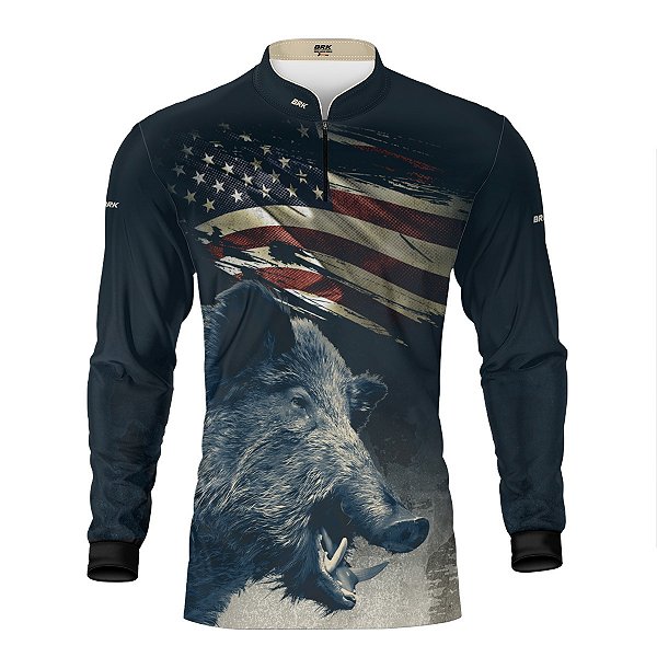 Camisa Brk Javali Bandeira EUA com Proteção UV50+