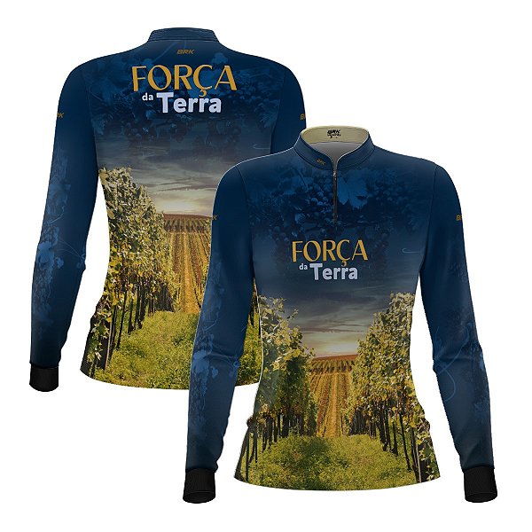 Camisa Agro Feminina Brk A Força da Terra Produção de Uva com Proteção UV50+