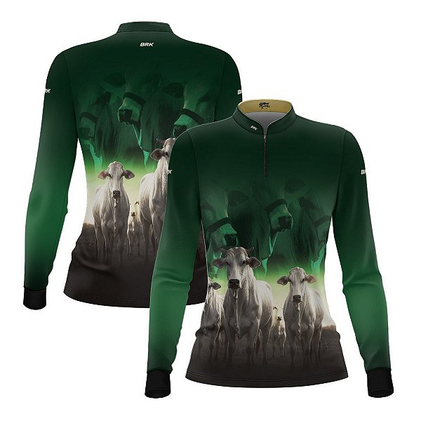 Camisa Agro Feminina Brk Nelore com Proteção UV50+