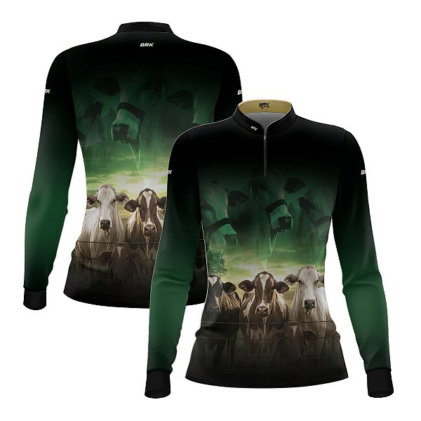 Camisa Agro Feminina Brk Gado de Corte com Proteção UV50+