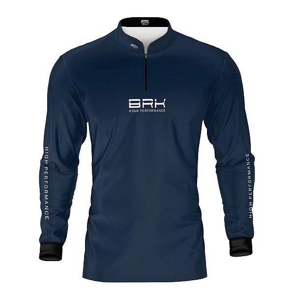 Camisa de Pesca Brk Pescador Patriota Azul e Branca com Proteção UV50