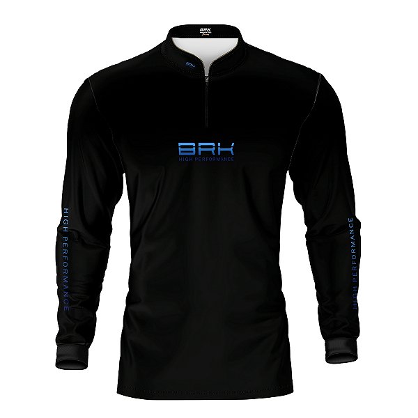 Camisa de Pesca Brk Pescador Patriota Preta Gradiente com Proteção UV50