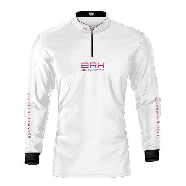 Camisa de Pesca Brk Pescador Patriota Branca Gradiente com Proteção UV50